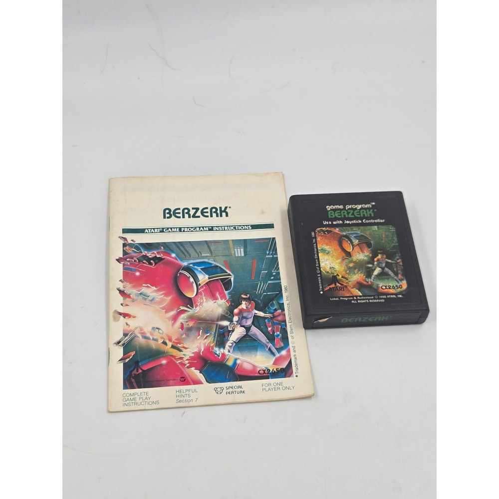 Berzerk Atari 2600 Game Cartridge and Instructions